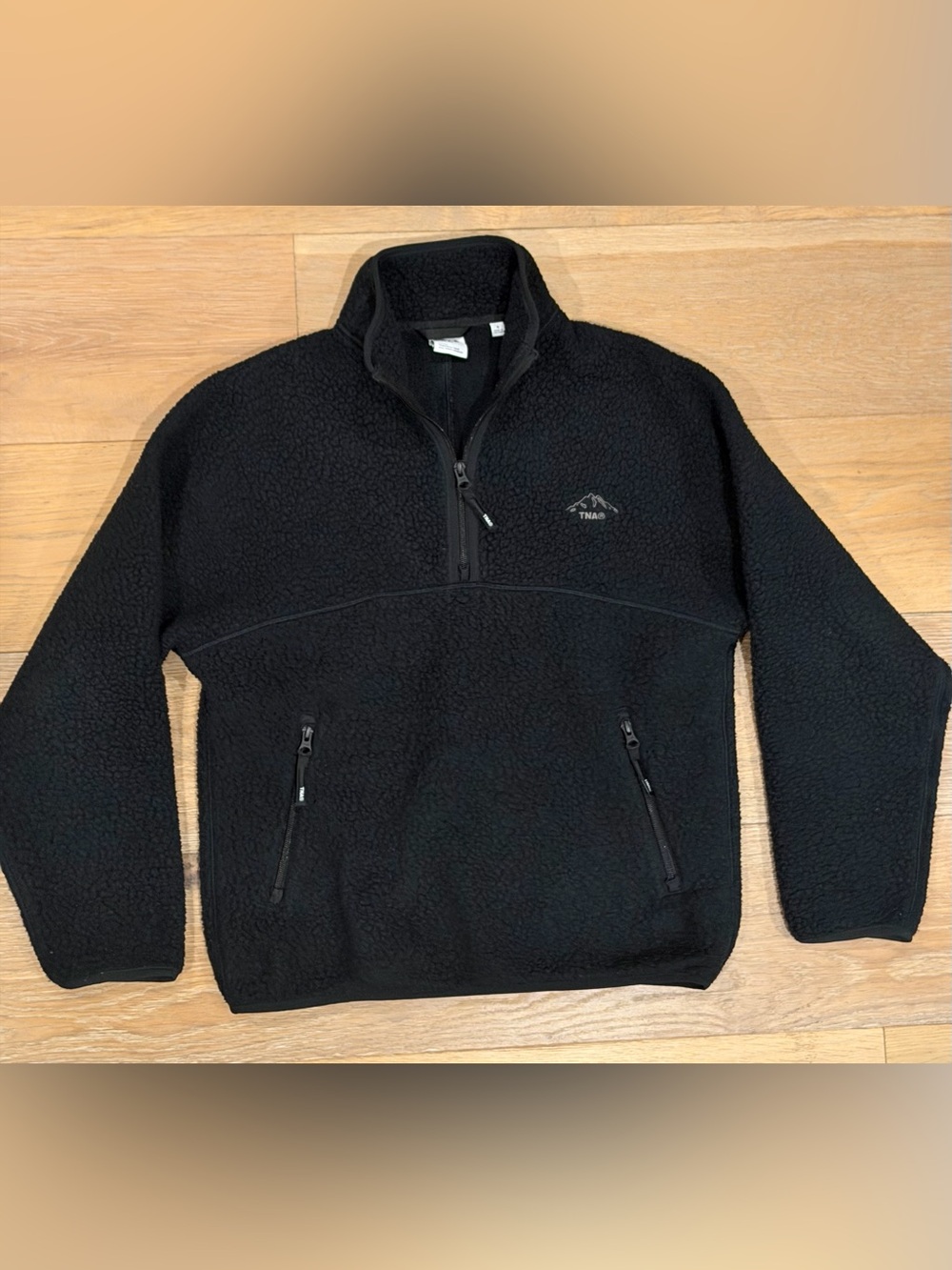 TNA Logo Quarter Zip Sherpa Fleece Pullover Size Small